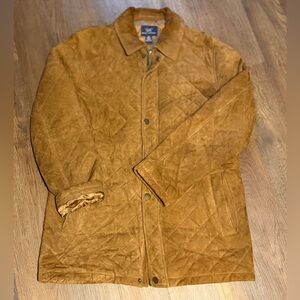 Brooks Brothers Brown Suede Leather Button Front Jacket Mens size M lightly worn